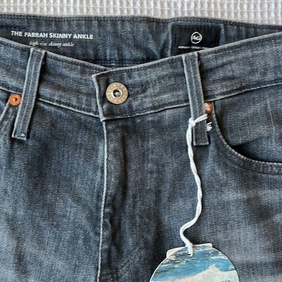 NWT AG Adriano Goldschmied Women’s Farrah Skinny Ankle Gray High Rise Jeans 27R - Picture 4 of 14